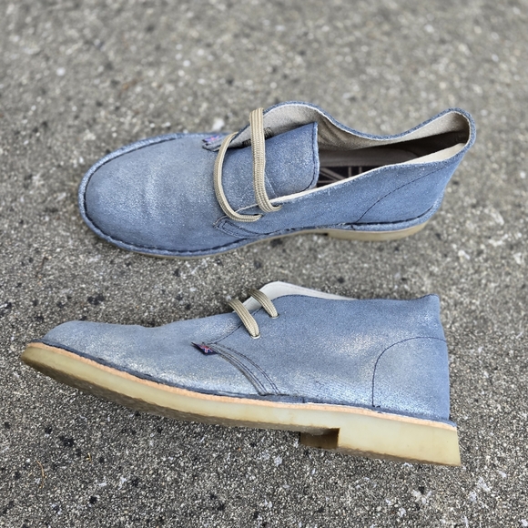 Sparkly Light Blue European Leather Ankle Boots Mio Tempo EURO 40 US 7 - Picture 4 of 6